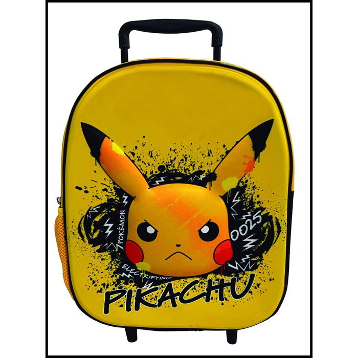 MANENTI Trolley Skate 3D Pokemon 32 cm Valise Cabine à Roulettes Enfants Face Dessin Animé