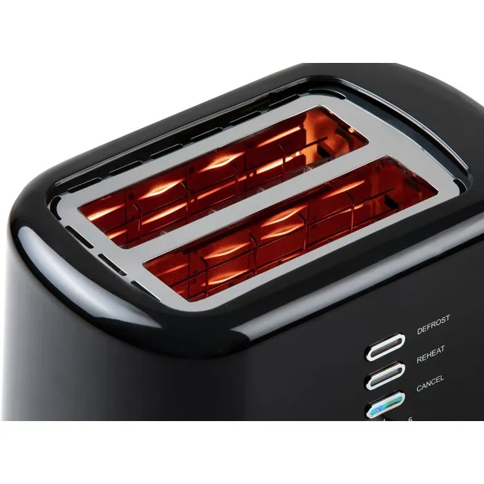 Domo DO963T Grille-pain électrique 800W 2 fentes Noir avec fonctions décongélation et réchauffage