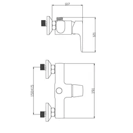Edouard Rousseau Robinet Mitigeur Mécanique Douche Dunedin Chrome - Perçage 2 Trou, Poignée Métal, Corps Laiton, Garantie 5 Ans