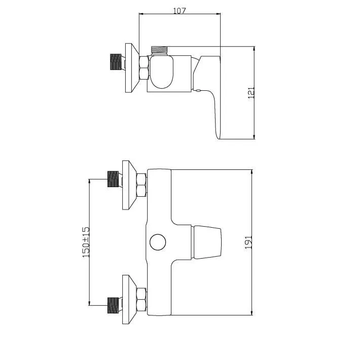 Edouard Rousseau Robinet Mitigeur Mécanique Douche Dunedin Chrome - Perçage 2 Trou, Poignée Métal, Corps Laiton, Garantie 5 Ans