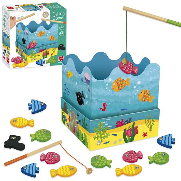Diset Goula - Jeu de pêche magnétique en bois - 2 cannes et 12 poissons - Jeu éducatif pour enfants à partir de 2 ans Diset Goula - Jeu de pêche magnétique en bois - 2 cannes et 12 poissons - Jeu éducatif pour enfants à partir de 2 ans