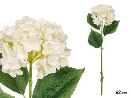 Ibergarden Rama Flores Blanche 62cm en Plastique Vert et Blanc (Set de 12)