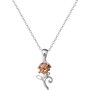 Disney Pendentif La Belle et la Bête Rose en Argent 925 - Collier Bijou Fantaisie