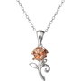 Disney Pendentif La Belle et la Bête Rose en Argent 925 - Collier Bijou Fantaisie