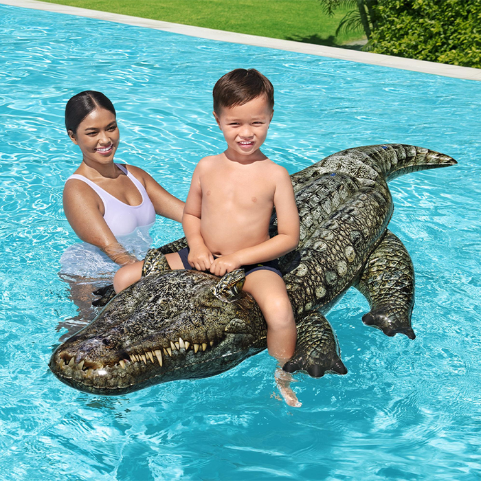 Bestway 41478 Figurine Gonflable Crocodile avec Poignées 193x94 cm +3 Ans Plage et Piscine Bestway 41478 Figurine Gonflable Crocodile avec Poignées 193x94 cm +3 Ans Plage et Piscine