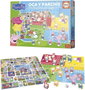 Educa Peppa Pig - Jeu de Parchís et de l'Oie, jeu de société pour enfants à partir de 3 ans, langues de la boîte: espagnol, anglais, français, portugais