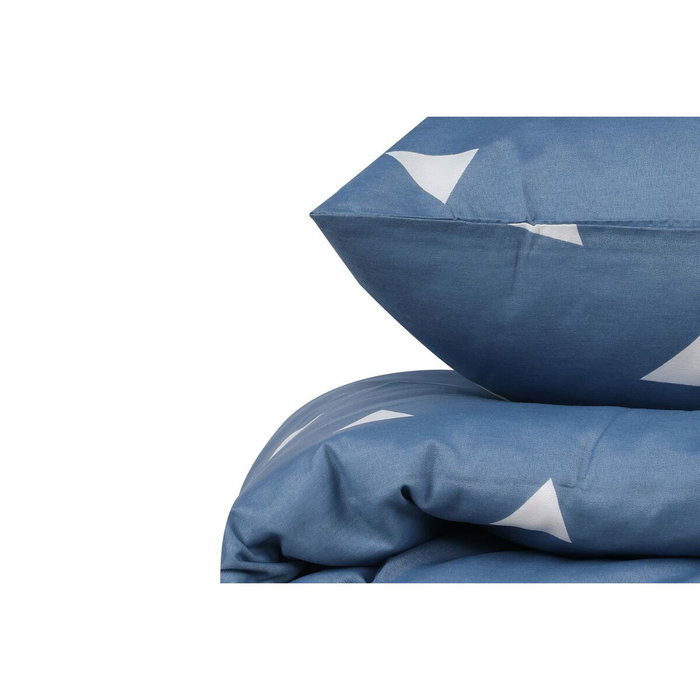 BigBuy Home Parure de couette King Bleu et Blanc à pois