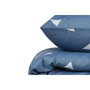 BigBuy Home Parure de couette King Bleu et Blanc à pois