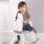 Roba Cheval à bascule en bois pour enfant avec arceau de protection amovible, blanc laqué, sécurité EN 71, pour enfants de 12 mois à 25 kg (82 x 43 x 55 cm)