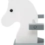 Roba Cheval à bascule en bois pour enfant avec arceau de protection amovible, blanc laqué, sécurité EN 71, pour enfants de 12 mois à 25 kg (82 x 43 x 55 cm)