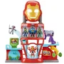 Hasbro Marvel Iron Man and his Awesome Friends - QG d'Iron Man, coffret électronique avec 2 figurines et 5 accessoires pour enfant dès 4 ans
