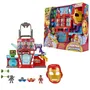 Hasbro Marvel Iron Man and his Awesome Friends - QG d'Iron Man, coffret électronique avec 2 figurines et 5 accessoires pour enfant dès 4 ans