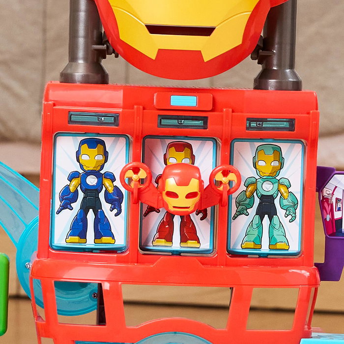 Hasbro Playset Cuartel General Iron Man G1259 - Set de jeu 2 en 1 avec masque, Enfants +3 ans, Marvel