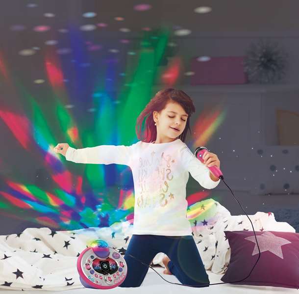 VTECH Kidi Super Star Light-Show 9 en 1 - Microphone Karaoké Rose
