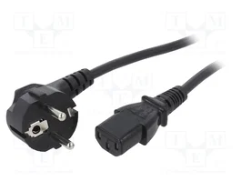 QOLTEC Câble d'alimentation H05VV-F 3x0,75mm2 1,5m Noir