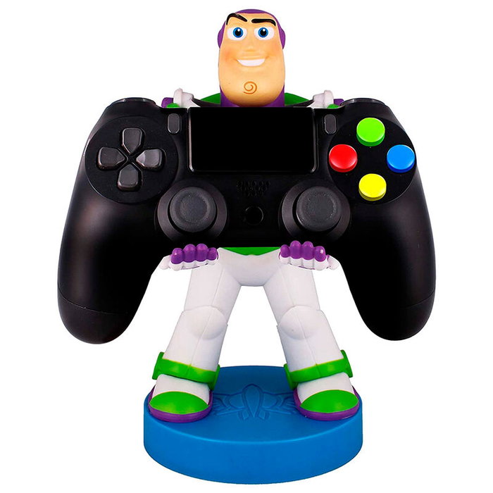 EXQUISITE GAMING - Support chargeur figurine Buzz Lightyear Toy Story Disney 20 cm - Pour manettes PS5 DualSense, Xbox Series S/X et smartphones