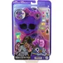 Polly Pocket Coffret Monster High 3 Mini-Figurines & 10 Accessoires - Draculaura, Clawdeen Wolf, Frankie Stein HVV58