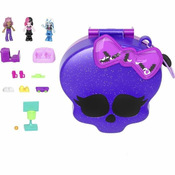 Polly Pocket Coffret Monster High avec 3 mini-figurines et 10 accessoires HVV58 Polly Pocket Coffret Monster High avec 3 mini-figurines et 10 accessoires HVV58