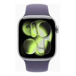 Apple Watch Series 11 GPS + Cellular - Aluminium Argenté - Bracelet Sport Niebla Púrpura - 42 mm