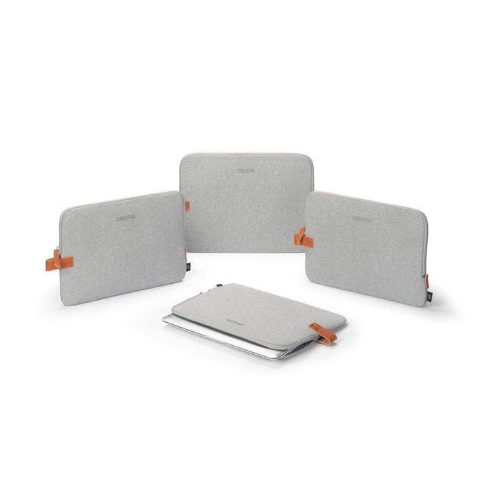 Dicota Skin Urban - Housse en néoprene polyester recyclé, grise, pour MacBook 14" - Protection ajustée avec intérieur doux et boucle pratique