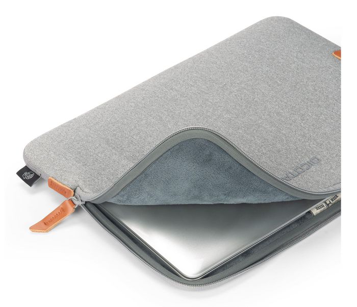 Dicota Skin Urban - Housse en néoprene polyester recyclé, grise, pour MacBook 14" - Protection ajustée avec intérieur doux et boucle pratique