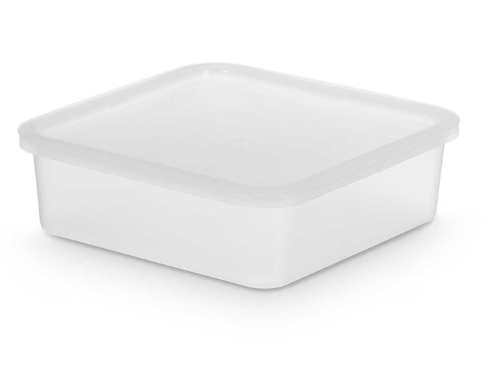 Leknes Boîte repas carrée 16x16 cm transparente, plastique PP (Set de 24) Leknes Boîte repas carrée 16x16 cm transparente, plastique PP (Set de 24)