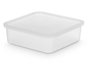 Leknes Boîte repas carrée 16x16 cm transparente, plastique PP (Set de 24)