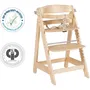 ROBA Chaise Haute Évolutive pour Enfant SIT UP CLICK & FUN - Plateau Repas Amovible, Siège et Repose-Pieds Réglables sans Outil, Bois Naturel, Jusqu'à 70 kg, Norme EN 14988