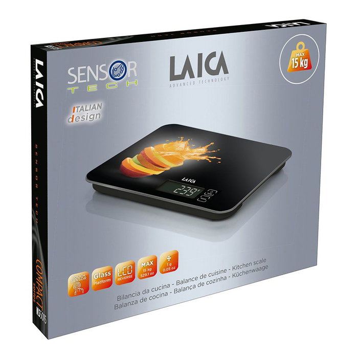 Laica Naranjas Balance de cuisine électronique 15 kg verre trempé écran LCD