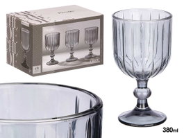 Vivalto Copa Vino Rayas 380 ml Gris 9 x 16.4 x 9 cm Verre à Vin (Set de 24)
