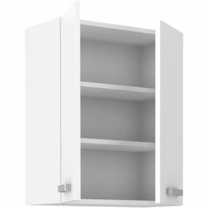 Atlas Meuble haut de cuisine 2 portes - Blanc - L60 x P31 x H72 cm