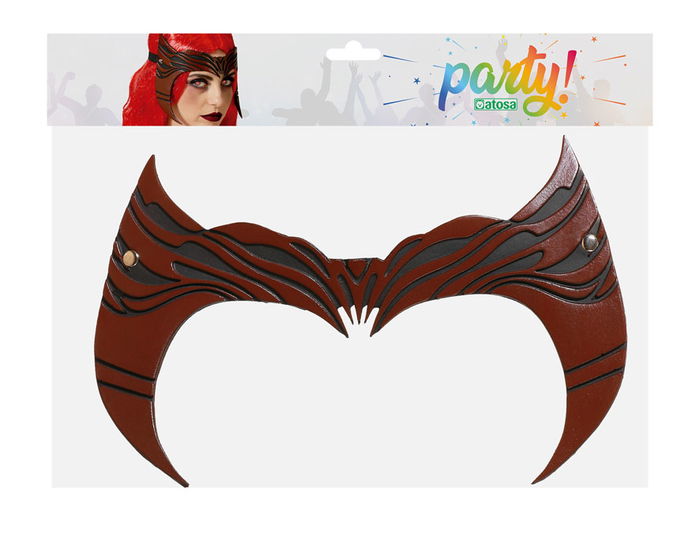 Masque de démoniaque rouge pour adulte femme Halloween - Déguisement effrayant et stylisé
