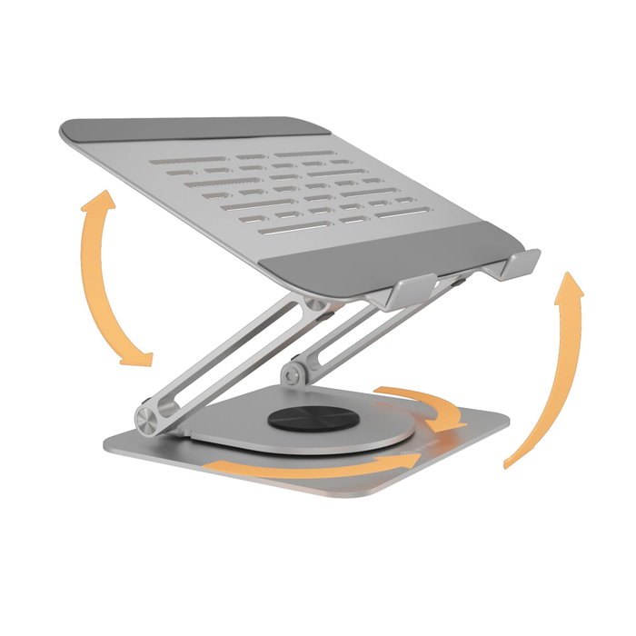 Icy IB-NH300-R Support pour ordinateur portable rotatif 360° argenté