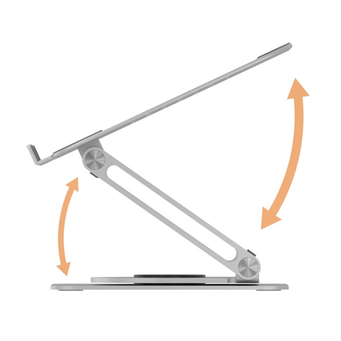 Icy IB-NH300-R Support pour ordinateur portable rotatif 360° argenté