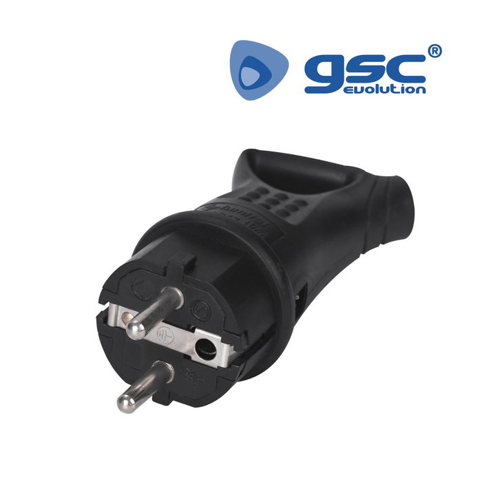 GSC Evolution Fiche bipolaire noire avec poignée étanche en caoutchouc 4,8 mm GSC Evolution Fiche bipolaire noire avec poignée étanche en caoutchouc 4,8 mm