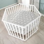 Roba Parc bébé hexagonal Little Stars - Blanc et Gris - Motif Étoile