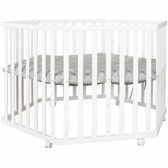 Roba Parc bébé hexagonal Little Stars - Blanc et Gris - Motif Étoile Roba Parc bébé hexagonal Little Stars - Blanc et Gris - Motif Étoile