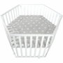 Roba Parc bébé hexagonal Little Stars - Blanc et Gris - Motif Étoile