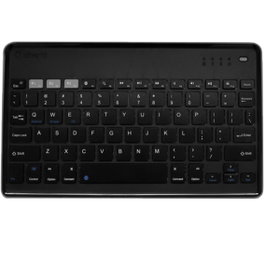 Silver HT Clavier Bluetooth Universal Silver sans Fil - Membrane Chiclet - Layout Anglais - Compatible Windows, iOS, Android - Batterie Lithium