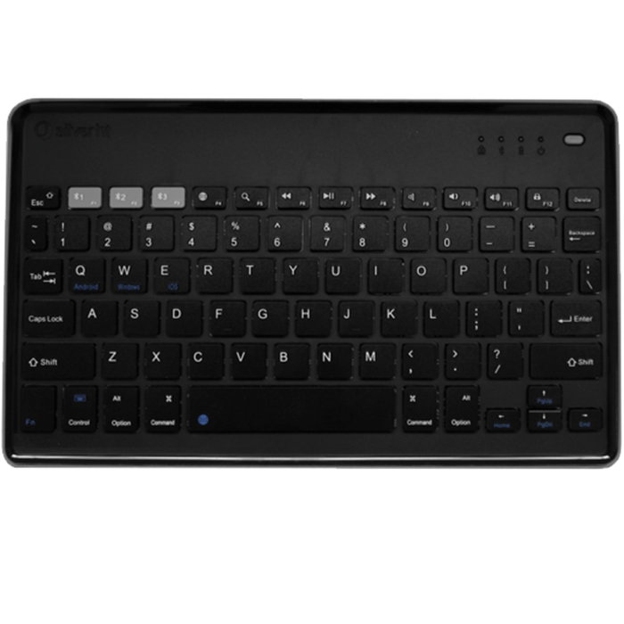 Silver HT Clavier Bluetooth Universal Silver sans Fil - Membrane Chiclet - Layout Anglais - Compatible Windows, iOS, Android - Batterie Lithium Silver HT Clavier Bluetooth Universal Silver sans Fil - Membrane Chiclet - Layout Anglais - Compatible Windows, iOS, Android - Batterie Lithium