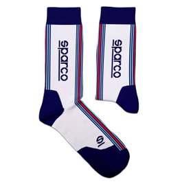 Sparco Chaussettes Design Martini-R Taille 41-46 Blanc/Bleu marine