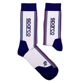Sparco Chauffettes Design Martini-R Taille 41-46 Blanc-Bleu Marine S099145MRBIBMN2