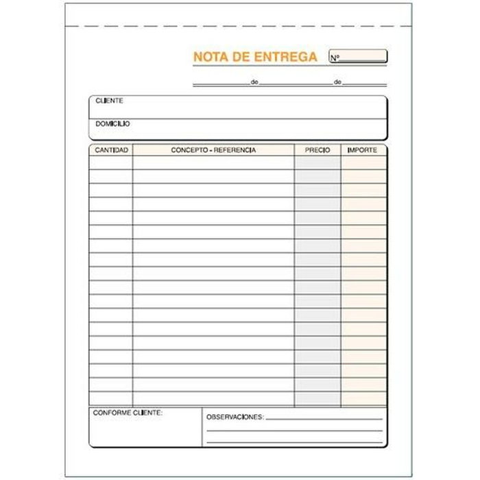 Livret de livraison 15 x 21 cm (10 Unités) Livret de livraison 15 x 21 cm (10 Unités)