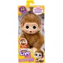 Little Live Pets - Peluche interactive bébé singe caramel, suce son pouce, rigole, réagit aux caresses, 20+ sons, s'accroche partout, piles incluses, dès 4 ans