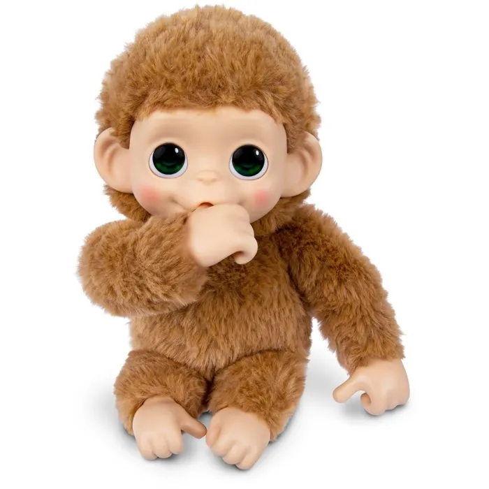 Little Live Pets - Peluche interactive bébé singe caramel, suce son pouce, rigole, réagit aux caresses, 20+ sons, s'accroche partout, piles incluses, dès 4 ans Little Live Pets - Peluche interactive bébé singe caramel, suce son pouce, rigole, réagit aux caresses, 20+ sons, s'accroche partout, piles incluses, dès 4 ans