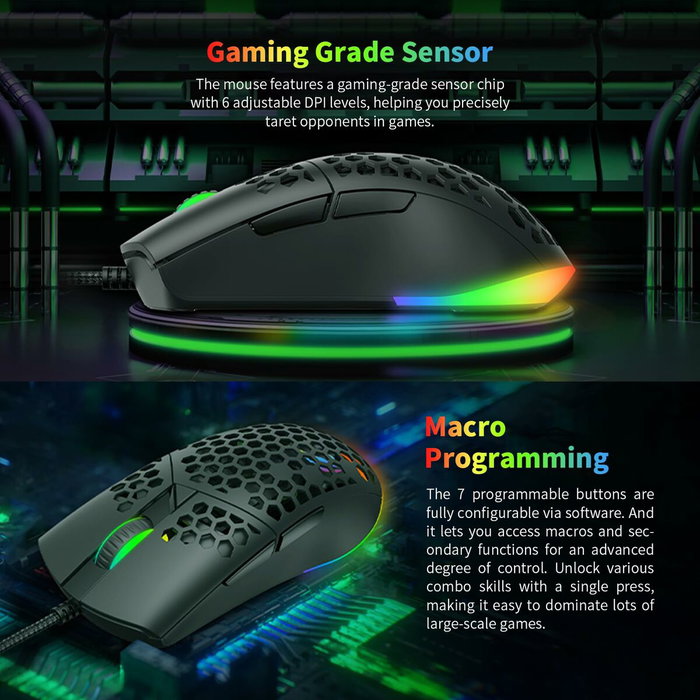 Souris Gaming Havit MS1036 Noir