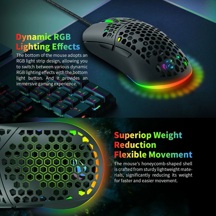 Souris Gaming Havit MS1036 Noir