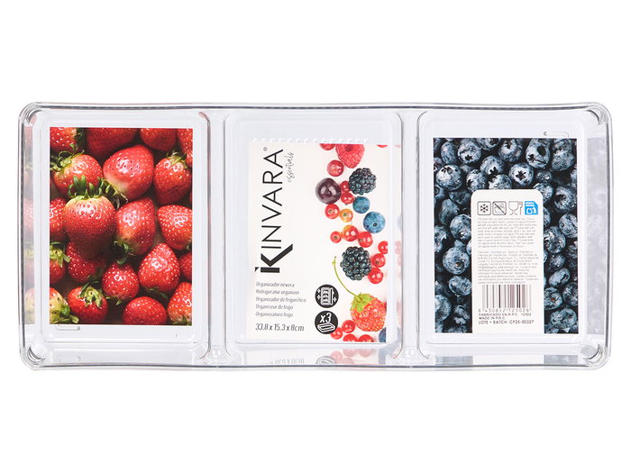 KINVARA Organisateur de réfrigérateur triple transparent
