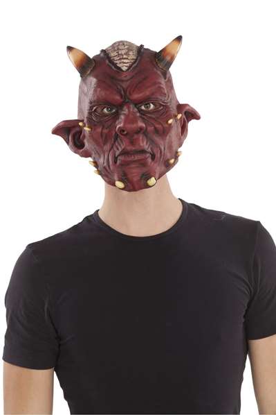 My Other Me - Full Devil Latex Mask - Masque Intégral en Latex Devil - Taille Unique - Multicolore - Langues: Espagnol, Anglais, Français, Italien, Portugais, Allemand