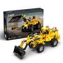 DEQUBE CADA Excavator-Bulldozer 2 en 1, 693 Pièces, Kit de Construction Compact, Jeu Multilingue (Anglais, Français, Allemand, Italien, Portugais, Espagnol), 8 ans et plus